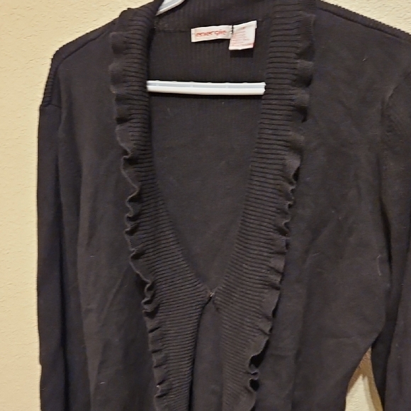 Energie Black Ruffled Cardigan - Picture 2 of 4